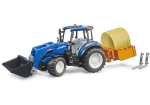 Produktbild von Bruder 2187 New Holland T5.120 Traktor mit Frontlader, Ladefläche, Heuballen- und Palettengabel