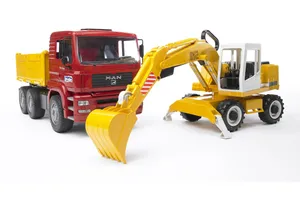 Produktbild von Bruder 2751 MAN TGA Kipplastwagen mit Liebherr Schaufelbagger