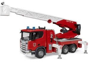 Produktbild von Bruder 3591 Scania Super 560R Feuerwehr mit Drehleiter, Wasserpumpe und Light & Sound Modul