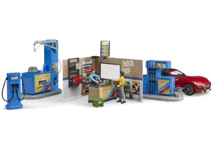 Produktbild von Bruder 62111 bworld Tankstelle mit Fahrzeug und Waschplatz