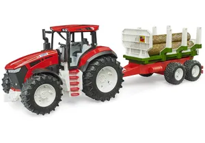 Bruder 3453 ROADMAX Traktor mit Anhänger und Baumstämmen