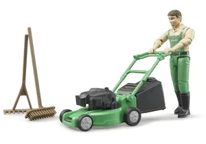 Produktbild von Bruder 62103 bworld Gärtner mit Rasenmäher und Gartengeräten