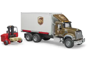 Produktbild von Bruder 2828 MACK Granite UPS Logistik-LKW mit Mitnahmestapler