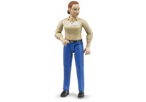 Bruder 60408 Frau mit hellem Hauttyp und blauer Hose