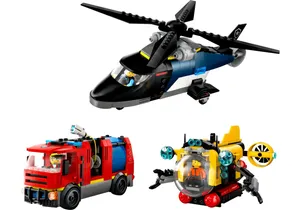 Produktbild von Lego 60462  City:  Kombinationsset mit Hubschrauber, Löschauto und U-Boot