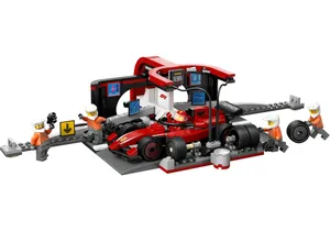 Lego 60443 City: F1 Boxenstopp mit Boxencrew und Ferrari Flitzer