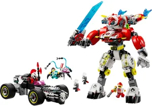 Produktbild von Lego 71497  DreamZzz:  Coopers Tiger-Mech und Zeros Hot Rod Auto