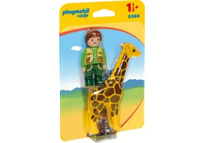 Produktbild von Playmobil 9380 1-2-3   Tierpfleger mit Giraffe