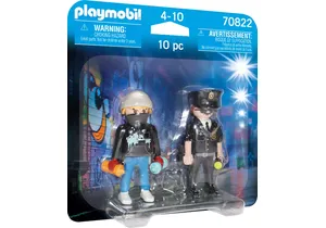 Produktbild von Playmobil 70822  City Action DuoPack Polizist und Sprayer
