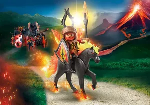 Produktbild von Playmobil 9882  Novelmore  Feuerpferd mit Reiter (Burnham Raiders) (Folienverpackung)