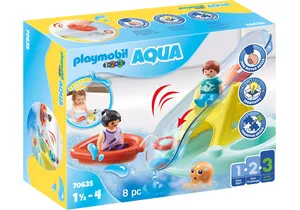 Produktbild von Playmobil 70635 1-2-3   Aqua Badeinsel mit Wasserrutsche