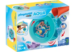 Produktbild von Playmobil 70636 1-2-3   Aqua Wasserwirbelrad mit Babyhai