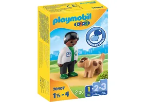 Produktbild von Playmobil 70407 1-2-3   Tierarzt mit Hund