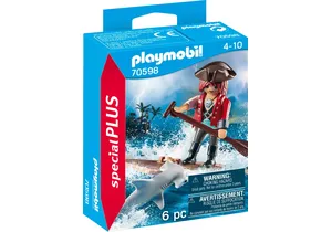 Produktbild von Playmobil 70598  Special Plus  Pirat mit Floß und Hammerhai