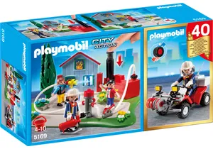 Produktbild von Playmobil 5169  City Action KompaktSet Feuerwehreinsatz (40 Jahre Jubiläumsset)
