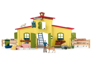 Schleich 42605 Farm World Großer Stall mit Tieren und Zubehör