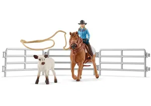 Schleich 42577 Farm World Team Roping mit Cowgirl