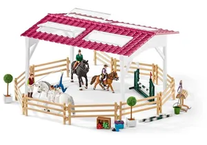 Schleich 42389 Horse Club Reitschule mit Reiterinnen und Pferden