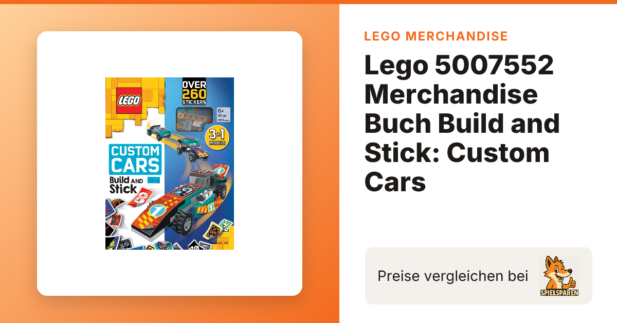 Mechndise Lego 5007552 Merchandise Buch Build and Stick: Custom Cars ...